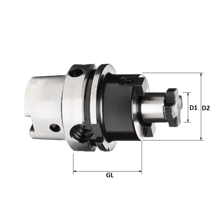 HSK63A 40mm Face Mill Holder, 60mm GL, (High Accuracy)